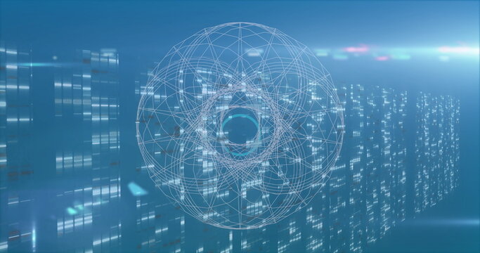 Image of globe over server room