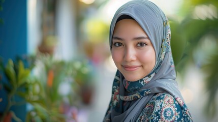 Malay Hijab Beauty with Big Eyes and Smile 
