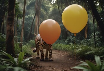 balloon animal safari in the jungle, generative AI