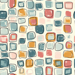 Seamless doodle pattern, colorful with pastel colors, digital paper for printing, graphic design, product designs, stickers and many more.	
