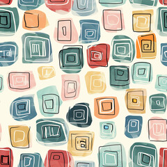 Seamless doodle pattern, colorful with pastel colors, digital paper for printing, graphic design, product designs, stickers and many more.	
