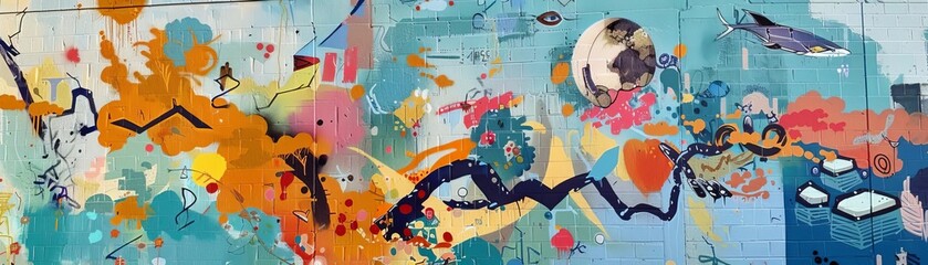 Fototapeta premium Discussing murals, graffiti, and other forms of urban art as vehicles for environmental messages