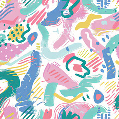 Seamless doodle pattern, colorful with pastel colors, digital paper for printing, graphic design, product designs, stickers and many more.	
