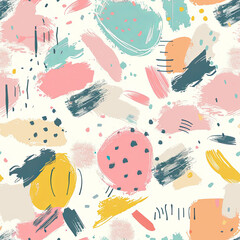 Seamless doodle pattern, colorful with pastel colors, digital paper for printing, graphic design, product designs, stickers and many more.	
