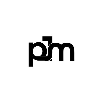 pjm initial letter monogram logo design