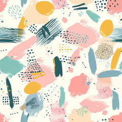 Seamless doodle pattern, colorful with pastel colors, digital paper for printing, graphic design, product designs, stickers and many more.	
