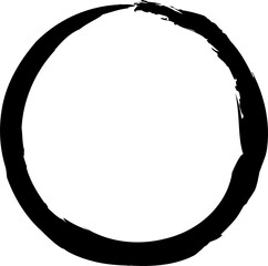 Circle drawn with brush. Design elements