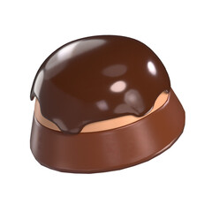 Cake Choco 3D Icon Chocolate with Transparent Background