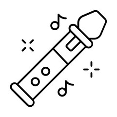 Flute Icon With Thin Line Style 