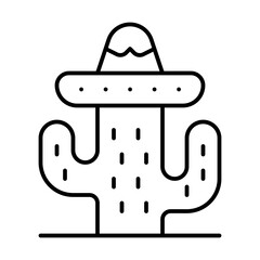 Mexico Icon With Thin Line Style 