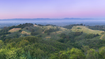 Twilight Skies over the Silicon Valley via Fremont Older Open Space Preserve. Saratoga, Santa Clara...