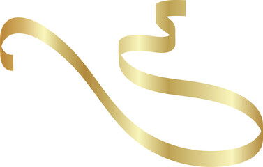 Gold shiny ribbons set. Decoration for party, holiday, New Year