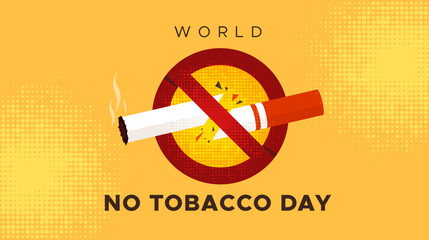 design template about commemorating world no tobacco day. concept of caring for lung health from tobacco. No smoking design. awareness of the health dangers of tobacco	
