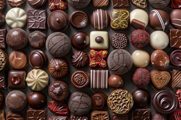 close up photo of several assorted chocolates HD wallpaper