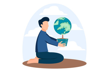Earth Day Flat Design Illustration