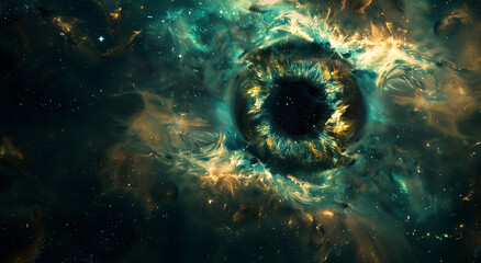 Eye of Creation: Abstract Nebula Birthplace with Watchful Gaze
