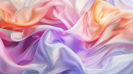 Obraz premium Abstract color fabric floats serenely in a sea of tranquility, forming a mesmerizing 3D render wallpaper that exudes peace and harmony. Immerse yourself in the calming beauty of this scene, background