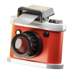 3D Icon Summer. camera. Isolated on transparent background. 3D illustration. High resolution