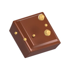 One Choco Chunks 3D Icon Chocolate with Transparent Background