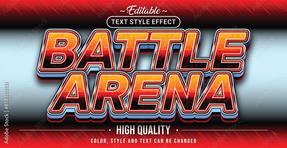 Poster Editable text style effect - Battle Arena text style theme.