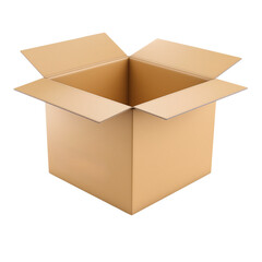 Cardboard box isolated on white background.