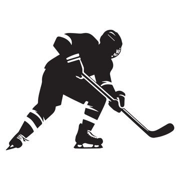 recommend clip art: Hockey silhouette black vector flat illustration.