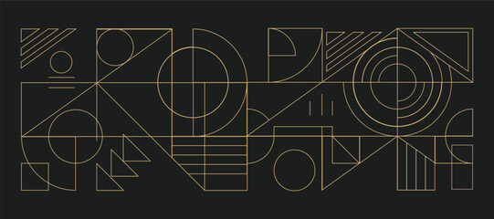 Luxury Gold Geometric line background vector. Art Deco pattern design for invite, wall decoration, prints, poster,fabric.