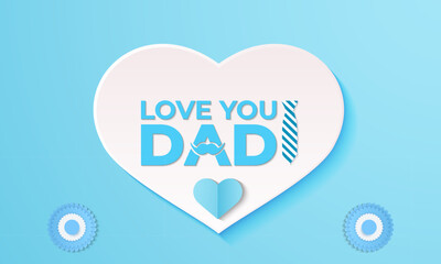 Father's Day Sale poster or banner template . Greetings and presents for Father's Day  template vector illustration.