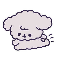 走るかわいいトイプードルの子犬のイラスト