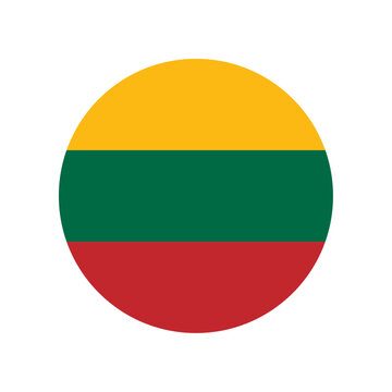 Round Lithuania flag icon