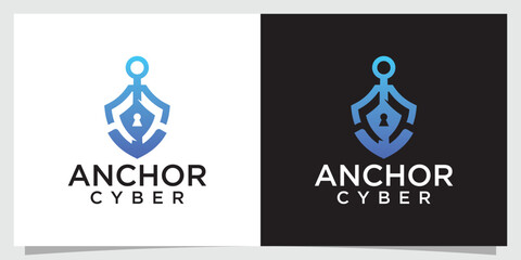 Simple safety symbol anchor vector icon logo