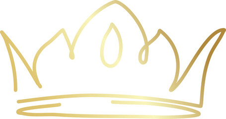 Royal crown of gold set. Element drawn by hand