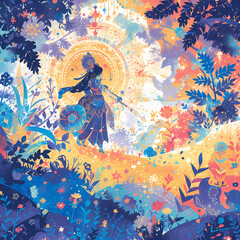 Escape to the Divine - A Mythical Ramayana Adventure in a Whimsical Landscape