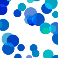 Realistic circle element blue bokeh effect transparent png background