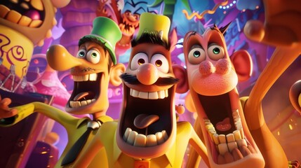 Colorful Animated Party Scene