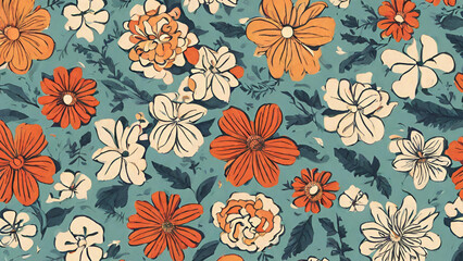 Watercolor Flowers Unique Patterns Background
