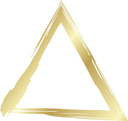 Gold triangle drawn with a brush. Elements for design