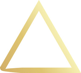 Gold triangle drawn with a brush. Elements for design