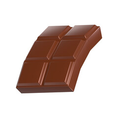 Chocolate 3D Icon Chocolate with Transparent Background