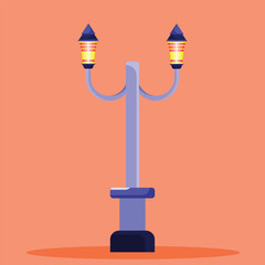 Garden lamp icon. Subtable to place on light, outdoor, etc.