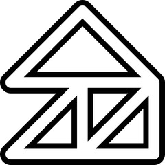 Geometric triangle shape bold line. Graphic element