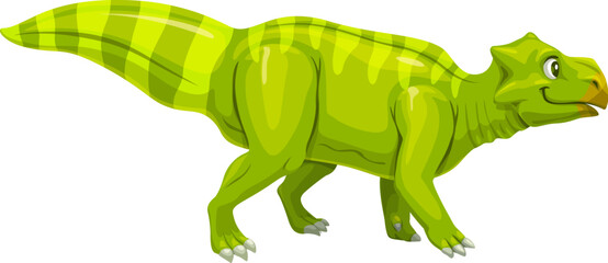 Cartoon dinosaur or dino character, Bagaceratops for kids Jurassic toys, vector extinct animal collection. Bagaceratops dinosaur with funny cute face for kids dino or cartoon archeology game