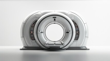 An advanced MRI scanner, depicted in 3D on a white background.