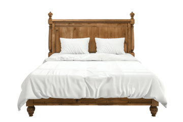 Empty hotel bed with fluffy pillows invites restful sleep