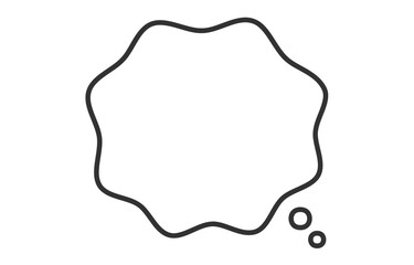 考え中のシンプルなもやもやふきだし【ベクターイラスト素材】