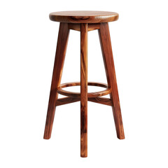 Wooden stool on transparent background