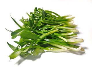 Genjer vegetable or Limnocharis flava. Limnocharis flava vegetable on a white background 