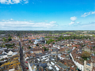 Fototapeta premium Aerial View of Historical Canterbury City Centre, Kent, England, Great Britain. April 20th, 2024