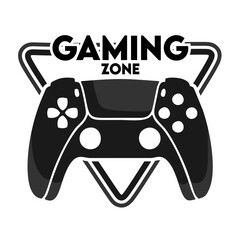 gaming zone poster with game console in black