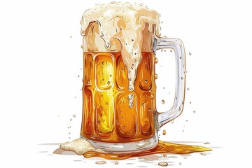 Illustration of International beer day, Celebrate and savor the world's most popular alcoholic...